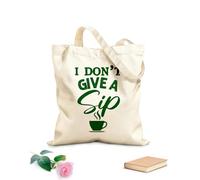 AILOONG Bolsas de lona con estampados personalizables No me importa un sorbo el diseño tipográfico del café. Tela de 340g/m² de grosor Combina con la ropa