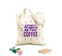 AILOONG Bolsas de lona con estampados personalizables No necesito a nadie, necesito café. Tela de 340g/m² de grosor Combina con la ropa
