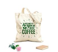 AILOONG Bolsas de lona con estampados personalizables No necesito a nadie, necesito café. Tela de 340g/m² de grosor Combina con la ropa