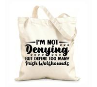 AILOONG Bolsas de lona con estampados personalizables No niego nada, pero defino demasiados perros lobo irlandeses. Tela de 12 oz de grosor Combina con la ropa 25x30cm Pequeño