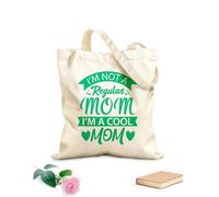 AILOONG Bolsas de lona con estampados personalizables No soy una mamá normal, soy una mamá genial, diseño tipográfico para el Día de la Madre. Tela de 340g/m² de grosor Combina con la ropa