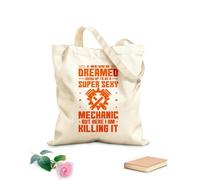 AILOONG Bolsas de lona con estampados personalizables Nunca soñé con ser un mecánico súper sexy cuando era niño. Tela de 340g/m² de grosor Combina con la ropa