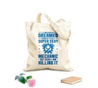 AILOONG Bolsas de lona con estampados personalizables Nunca soñé con ser un mecánico súper sexy cuando era niño. Tela de 340g/m² de grosor Combina con la ropa
