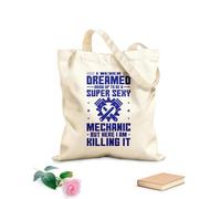 AILOONG Bolsas de lona con estampados personalizables Nunca soñé con ser un mecánico súper sexy cuando era niño. Tela de 340g/m² de grosor Combina con la ropa