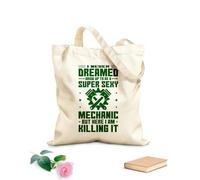 AILOONG Bolsas de lona con estampados personalizables Nunca soñé con ser un mecánico súper sexy cuando era niño. Tela de 340g/m² de grosor Combina con la ropa