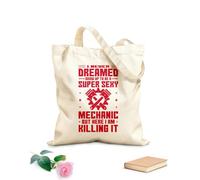 AILOONG Bolsas de lona con estampados personalizables Nunca soñé con ser un mecánico súper sexy cuando era niño. Tela de 340g/m² de grosor Combina con la ropa