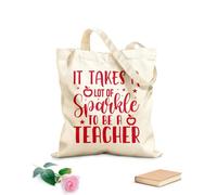 AILOONG Bolsas de lona con estampados personalizables Se necesita mucho brillo para ser profesor Tela de 340g/m² de grosor Combina con la ropa