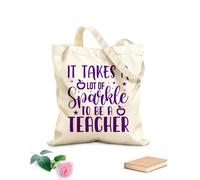 AILOONG Bolsas de lona con estampados personalizables Se necesita mucho brillo para ser profesor Tela de 340g/m² de grosor Combina con la ropa