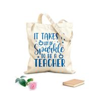AILOONG Bolsas de lona con estampados personalizables Se necesita mucho brillo para ser profesor Tela de 340g/m² de grosor Combina con la ropa