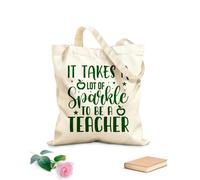 AILOONG Bolsas de lona con estampados personalizables Se necesita mucho brillo para ser profesor Tela de 340g/m² de grosor Combina con la ropa