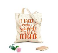 AILOONG Bolsas de lona con estampados personalizables Se necesita mucho brillo para ser profesor Tela de 340g/m² de grosor Combina con la ropa