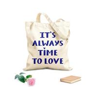 AILOONG Bolsas de lona con estampados personalizables Siempre es momento de amar las letras dibujadas a mano. Tela de 340g/m² de grosor Combina con la ropa