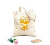 AILOONG Bolsas de lona con estampados personalizables Siempre te amaré, día de San Valentín, corazón dibujado a mano, citas vintage, listas para imprimir Tela de 340g/m² de grosor Combina con la ropa