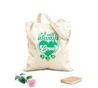 AILOONG Bolsas de lona con estampados personalizables Siempre te amaré, día de San Valentín, corazón dibujado a mano, citas vintage, listas para imprimir Tela de 340g/m² de grosor Combina con la ropa
