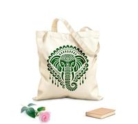 AILOONG Bolsas de lona con estampados personalizables Silueta de elefante indio con poder Tela de 340g/m² de grosor Combina con la ropa