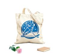 AILOONG Bolsas de lona con estampados personalizables Silueta de jugador de hockey sobre hielo marcando un gol Tela de 340g/m² de grosor Combina con la ropa