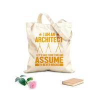 AILOONG Bolsas de lona con estampados personalizables Soy arquitecto, ahorrémonos algo de tiempo y supongamos que nunca me equivoco. Tela de 340g/m² de grosor Combina con la ropa