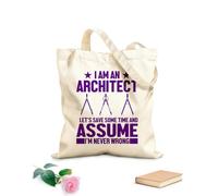 AILOONG Bolsas de lona con estampados personalizables Soy arquitecto, ahorrémonos algo de tiempo y supongamos que nunca me equivoco. Tela de 340g/m² de grosor Combina con la ropa