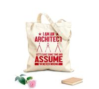 AILOONG Bolsas de lona con estampados personalizables Soy arquitecto, ahorrémonos algo de tiempo y supongamos que nunca me equivoco. Tela de 340g/m² de grosor Combina con la ropa