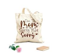 AILOONG Bolsas de lona con estampados personalizables Soy esa mamá, lo siento, no lo siento, día de la madre. Tela de 340g/m² de grosor Combina con la ropa