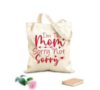 AILOONG Bolsas de lona con estampados personalizables Soy esa mamá, lo siento, no lo siento, día de la madre. Tela de 340g/m² de grosor Combina con la ropa