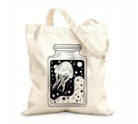 AILOONG Bolsas de lona con estampados personalizables tarro astrología surrealista Tela de 12 oz de grosor Combina con la ropa 25x30cm Pequeño