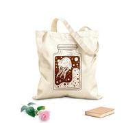 AILOONG Bolsas de lona con estampados personalizables tarro astrología surrealista Tela de 340g/m² de grosor Combina con la ropa