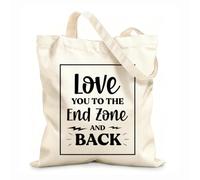 AILOONG Bolsas de lona con estampados personalizables Te amo hasta la zona de anotación y de regreso, frase de un fanático del fútbol. Tela de 12 oz de grosor Combina con la ropa 35x40cm Grande