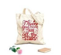 AILOONG Bolsas de lona con estampados personalizables Te amo más que a todas las estrellas corazón día de san valentín amor sé mío vacaciones Tela de 340g/m² de grosor Combina con la ropa