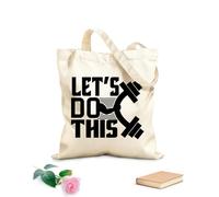 AILOONG Bolsas de lona con estampados personalizables Vamos a hacer que este gimnasio se pueda utilizar. Tela de 12 oz de grosor Combina con la ropa 25x30cm Pequeño