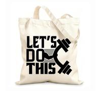 AILOONG Bolsas de lona con estampados personalizables Vamos a hacer que este gimnasio se pueda utilizar. Tela de 12 oz de grosor Combina con la ropa 25x30cm Pequeño