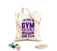AILOONG Bolsas de lona con estampados personalizables Voy al gimnasio, así que no puedo decirte que voy al diseño del gimnasio. Tela de 340g/m² de grosor Combina con la ropa