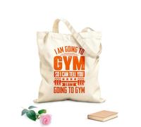AILOONG Bolsas de lona con estampados personalizables Voy al gimnasio, así que no puedo decirte que voy al diseño del gimnasio. Tela de 340g/m² de grosor Combina con la ropa