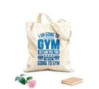AILOONG Bolsas de lona con estampados personalizables Voy al gimnasio, así que no puedo decirte que voy al diseño del gimnasio. Tela de 340g/m² de grosor Combina con la ropa