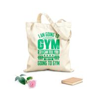 AILOONG Bolsas de lona con estampados personalizables Voy al gimnasio, así que no puedo decirte que voy al diseño del gimnasio. Tela de 340g/m² de grosor Combina con la ropa