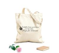 AILOONG Bolsas de lona con impresión digital Aprende del ayer, vive el hoy, ten esperanza en el mañana. Tela de 340g/m² de grosor Sustituye a la mochila escolar