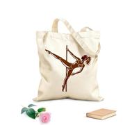 AILOONG Bolsas de lona con impresión digital Baile de pole dance plano dibujado a mano Tela de 340g/m² de grosor Se usa como neceser