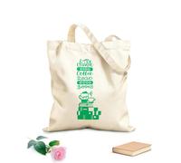 AILOONG Bolsas de lona con impresión digital Beber buen café y leer buenos libros de letras. Tela de 340g/m² de grosor Se usa como neceser