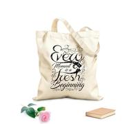 AILOONG Bolsas de lona con impresión digital cada momento es un nuevo comienzo Tela de 12 oz de grosor Se usa como neceser 25x30cm Pequeño