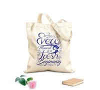 AILOONG Bolsas de lona con impresión digital cada momento es un nuevo comienzo Tela de 340g/m² de grosor Se usa como neceser