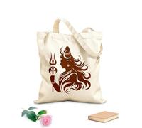 AILOONG Bolsas de lona con impresión digital Conjunto detallado de ilustraciones de siluetas del dios hindú Shiva Tela de 340g/m² de grosor Se usa como neceser