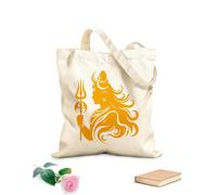 AILOONG Bolsas de lona con impresión digital Conjunto detallado de ilustraciones de siluetas del dios hindú Shiva Tela de 340g/m² de grosor Se usa como neceser