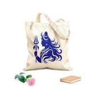 AILOONG Bolsas de lona con impresión digital Conjunto detallado de ilustraciones de siluetas del dios hindú Shiva Tela de 340g/m² de grosor Se usa como neceser