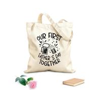 AILOONG Bolsas de lona con impresión digital Conjunto tipográfico de papá y yo Tela de 12 oz de grosor Se usa como neceser 31x36cm Mediano