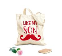 AILOONG Bolsas de lona con impresión digital Conjunto tipográfico de papá y yo Tela de 340g/m² de grosor Se usa como neceser