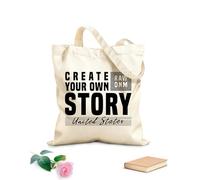 AILOONG Bolsas de lona con impresión digital crea tu propia historia Tela de 12 oz de grosor Se usa como neceser 25x30cm Pequeño