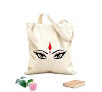 AILOONG Bolsas de lona con impresión digital Diseño del icono de los ojos de Durga Maa Tela de 12 oz de grosor Se usa como neceser 25x30cm Pequeño