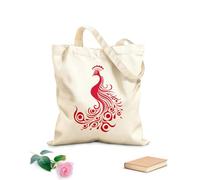 AILOONG Bolsas de lona con impresión digital Diseño elegante y de pavo real perfecto. Tela de 340g/m² de grosor Se usa como neceser