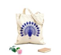 AILOONG Bolsas de lona con impresión digital Diseño elegante y silueta de pavo real. Tela de 340g/m² de grosor Se usa como neceser