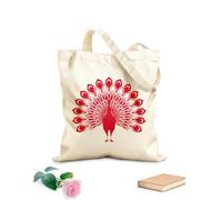 AILOONG Bolsas de lona con impresión digital Diseño elegante y silueta de pavo real. Tela de 340g/m² de grosor Se usa como neceser